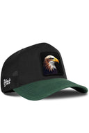 Gorra Verde Petróleo-Negro Cordura Trucker con Parche Aguila Feroz