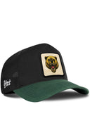 Gorra Verde Petróleo-Negro Cordura Trucker con Parche Oso Feroz