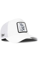 Gorra Blanco Trucker con Parche Samurái Silueta