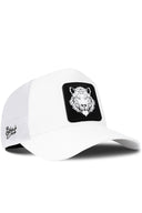 Gorra Blanco Trucker con Parche Tigre