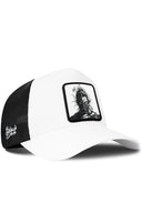 Gorra Blanco-Negro Trucker con Parche Samurái