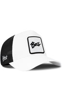 Gorra Blanco-Negro Trucker con Parche Boss
