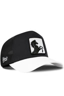 Gorra Blanco-Negro Trucker con Parche Caballo Negro