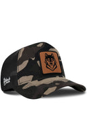Gorra Camuflaje Trucker con Parche Lobo Silueta