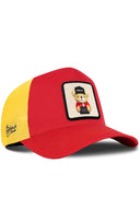 Gorra Rojo-Amarillo Trucker con Parche Oso Smile