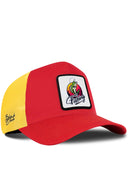 Gorra Rojo-Amarillo Trucker con Parche Pez Saltando