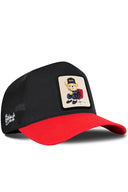 Gorra Rojo-Negro Trucker con Parche Oso Boss