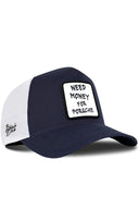 Gorra Marino-Blanco Trucker con Parche Need Money For Porsche