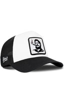 Black and White Cordura Trucker Cap