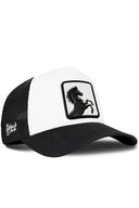 Black and White Cordura Trucker Cap