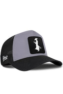 Gorra Negro-Gris Trucker con Parche Samurái