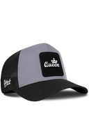 Gorra Negro-Gris Trucker con Parche Queen