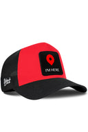 Gorra Negro-Rojo Trucker con Parche I'm Here