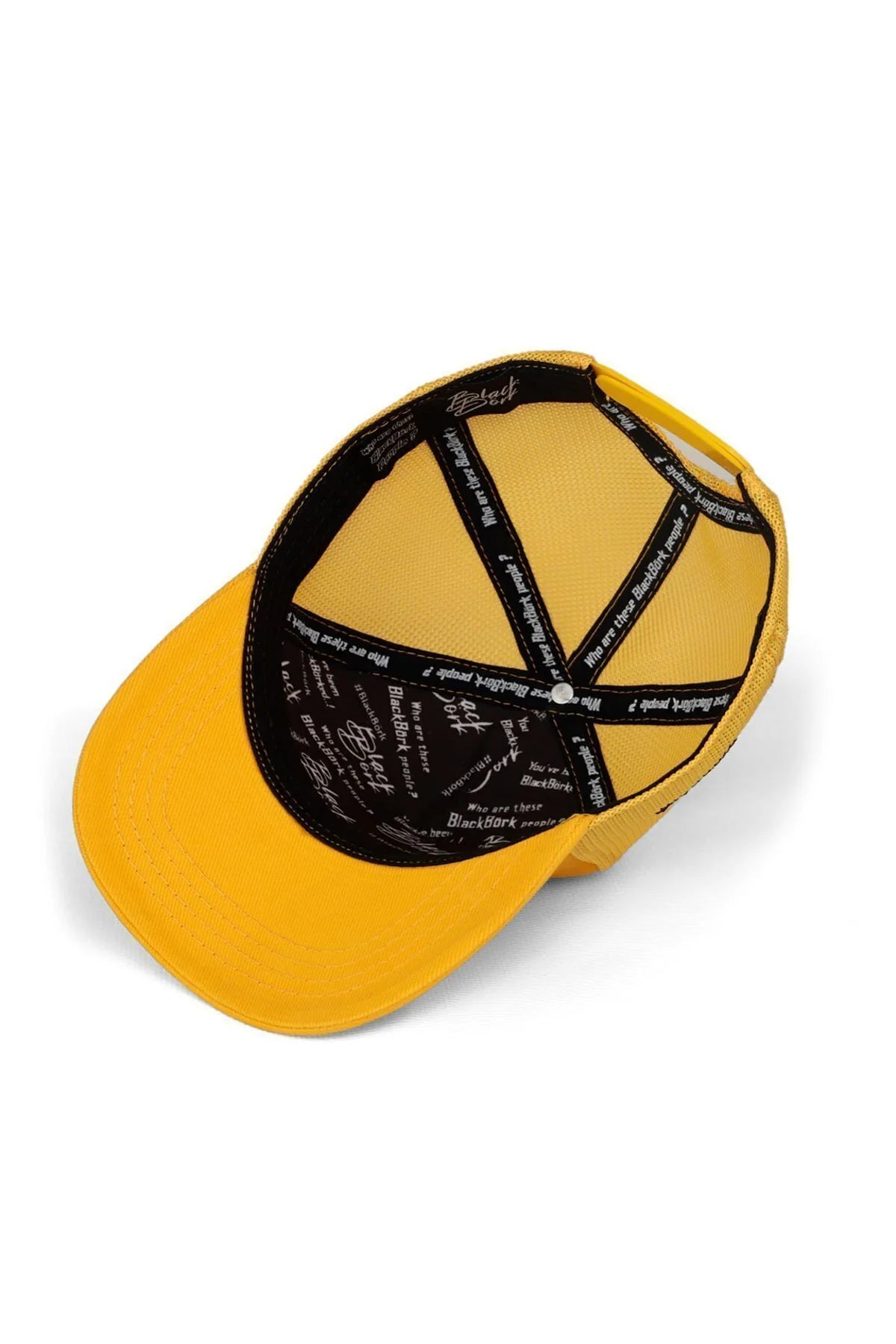 Gorra Amarilla Trucker Hip Hop Niños - Vista trasera con logo | BlackBörk España