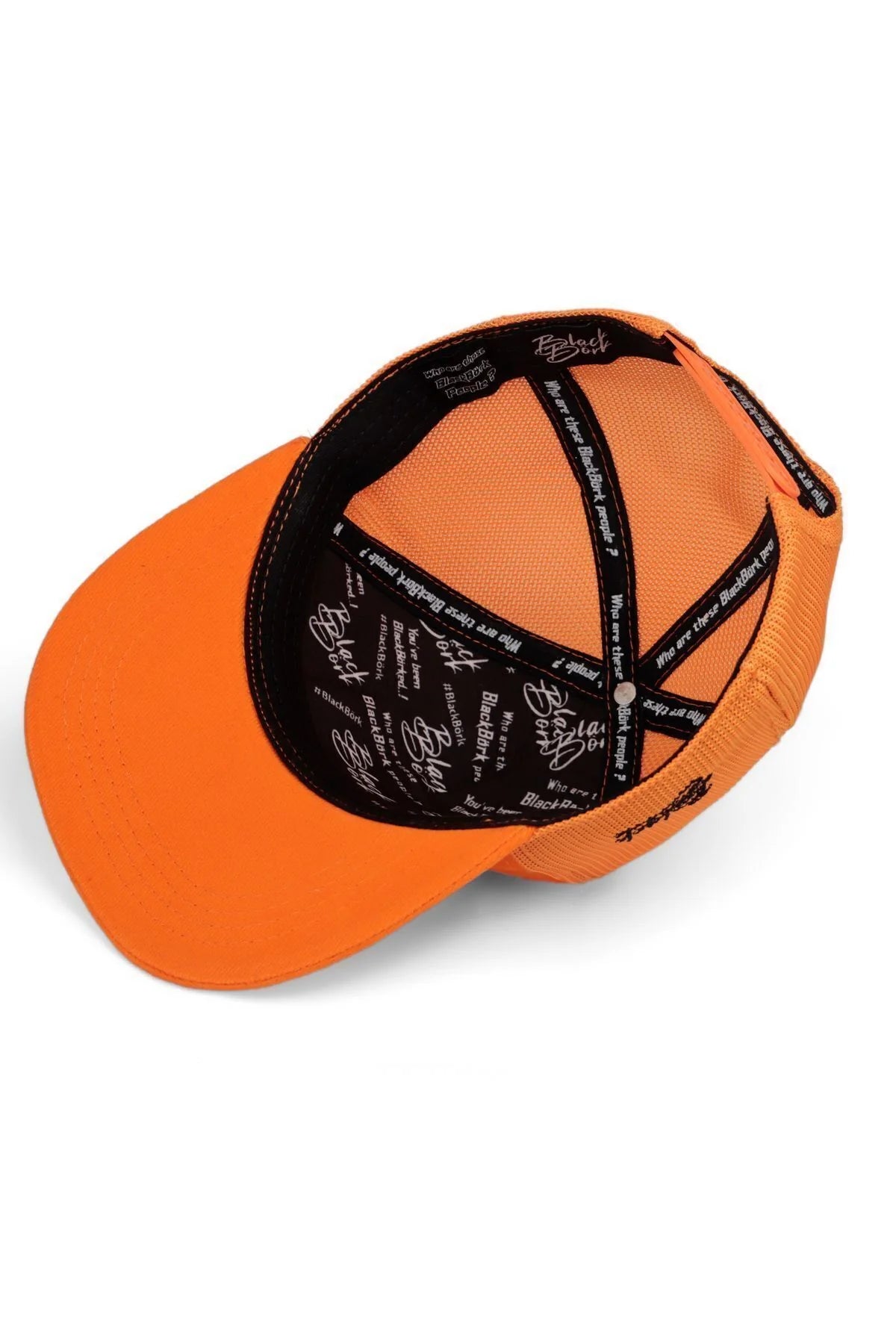 Gorra Naranja Trucker Hip Hop Niños - Vista trasera con logo | BlackBörk España