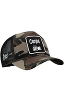 Gorra Camuflaje - Negro Hip Hop Premium con Parche Carpe Diem