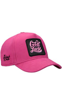 Gorra Rosa Béisbol con Parche Good Luck - Image 1