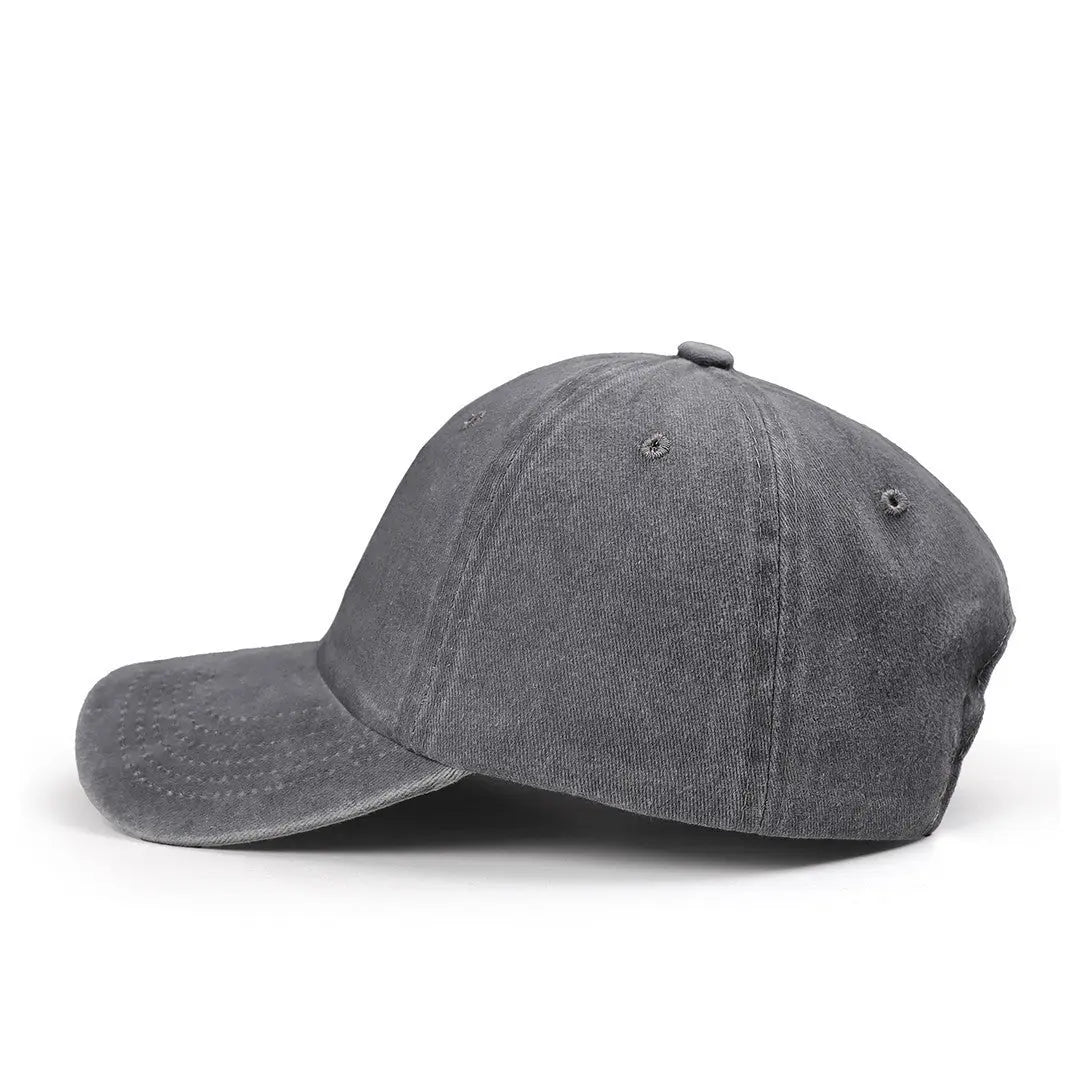 Gorra de Vintage Gris con Bordado León BlackBörk