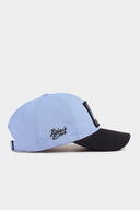 Gorra Six Negro - Azul Hielo Béisbol con Parche Queen