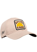 Gorra Six Beige Béisbol con Parche Life is Good