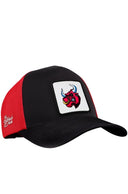 Gorra Negro Rojo Hip Hop Premium con Parche Bull