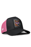 Gorra Tejido Cordura Negro y Rosa Cordura con Parche Oso
