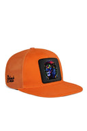 Gorra Naranja Hip Hop Niños Trucker con Parche León