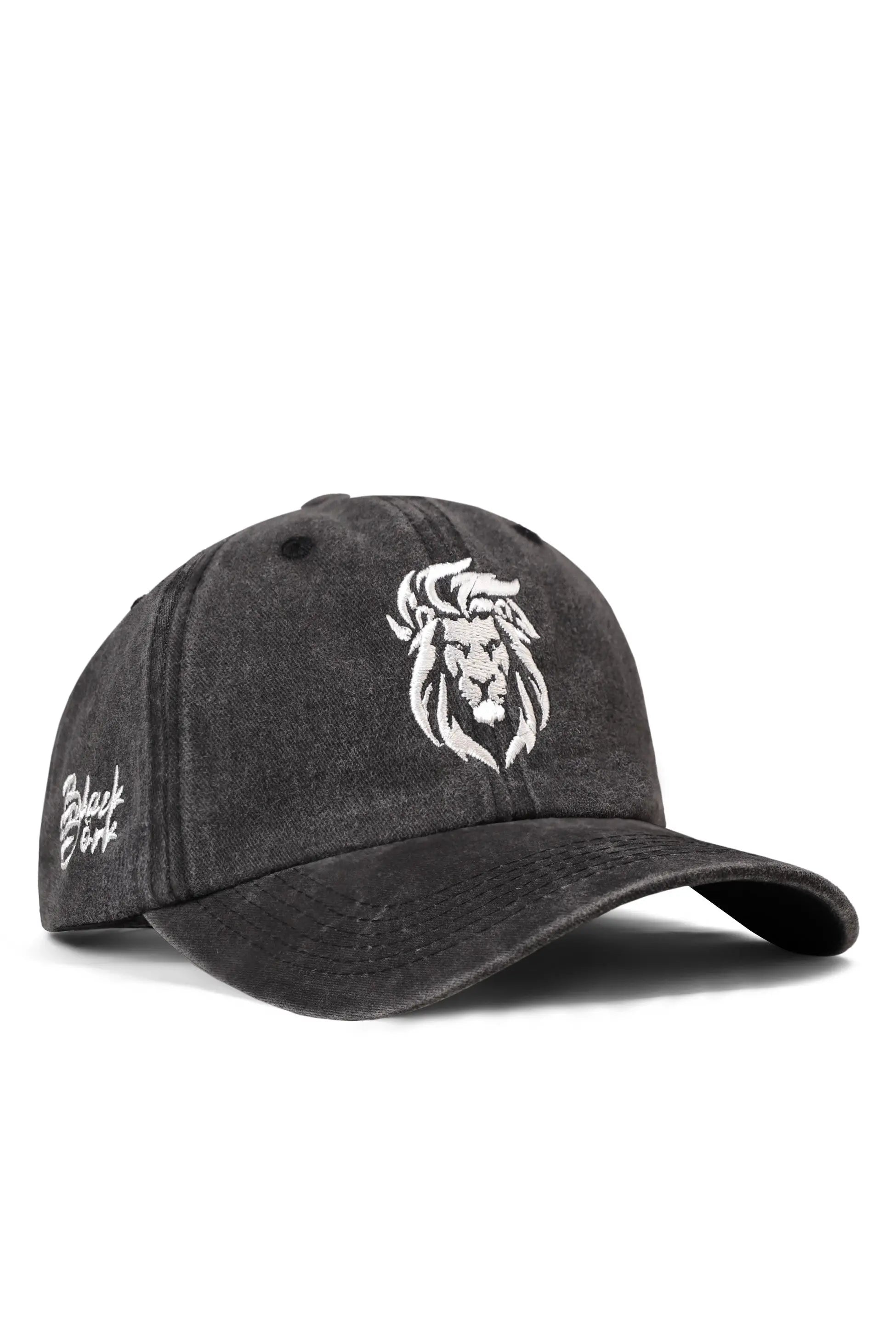 Gorra de Vintage Negro con Bordado León BlackBörk