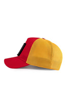 Gorra Rojo - Amarillo Hip Hop Premium con Parche Gallo