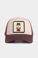 Gorra Café Beige Béisbol con Parche oso sonriente