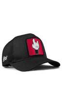 Gorra Negro Béisbol con Parche dedo
