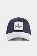 Gorra Six Blanco - Azul Marino Béisbol con Parche EL PATRON