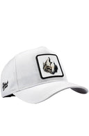 Gorra Blanco Béisbol con Parche lobo