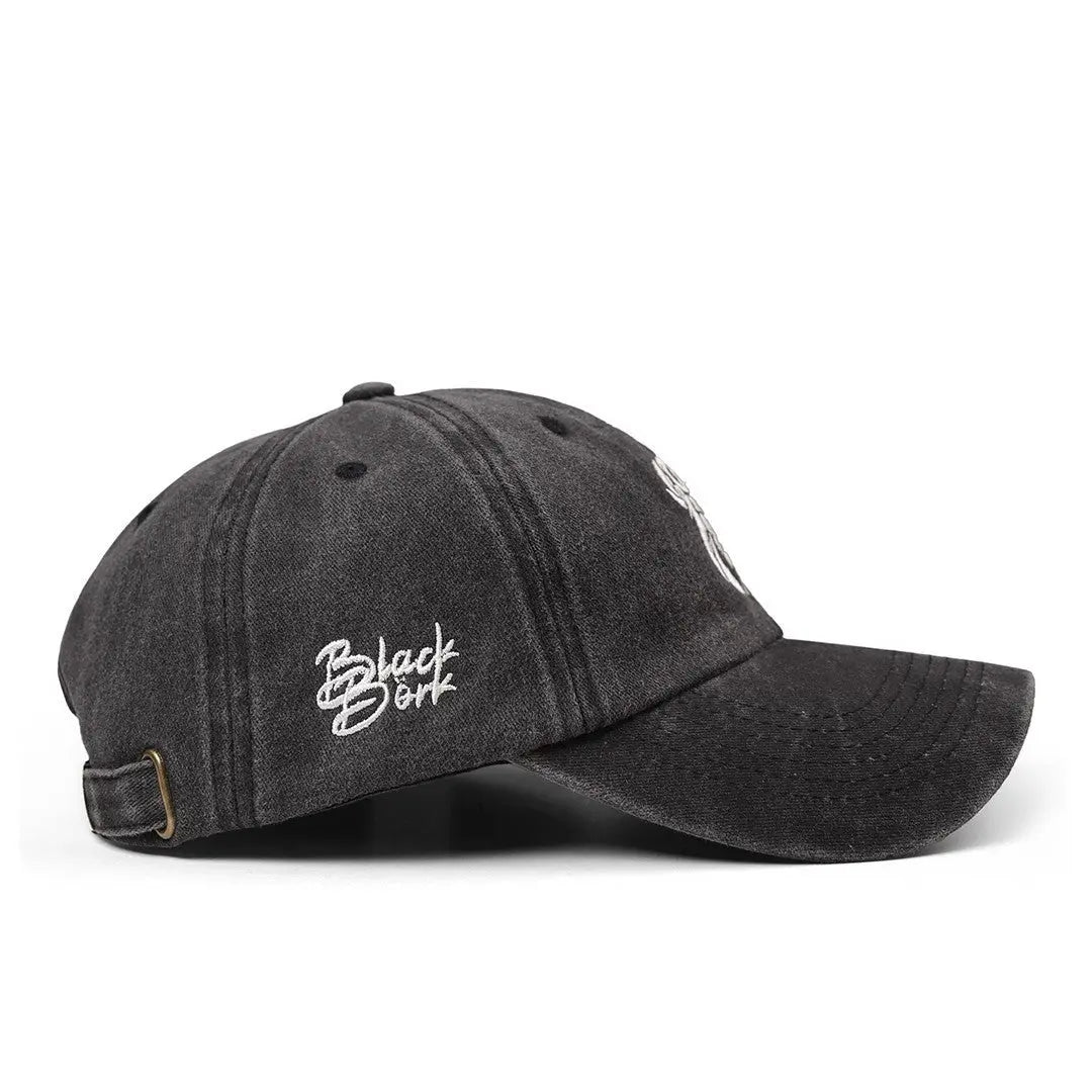Gorra de Vintage Negro con Bordado León BlackBörk