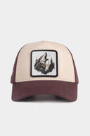 Gorra Café Beige Béisbol con Parche lobo
