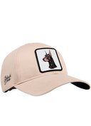 Gorra Six Beige Béisbol con Parche perro