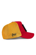 Gorra Rojo - Amarillo Hip Hop Premium con Parche Gallo