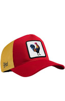 Gorra Rojo - Amarillo Hip Hop Premium con Parche Gallo