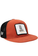 Gorra de Ladrillo Negro Hip Hop Niños Trucker con Parche See You Later Never