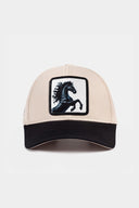 Gorra Six Negro Beige Béisbol con Parche caballo