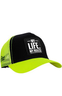 Gorra Neón - Negro Neón Hip Hop Premium con Parche My Life My Rules