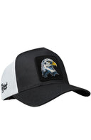 Gorra Trucker Tejido Cordura Blanco y Negro Cordura con Parche águila
