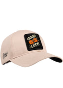 Gorra Six Beige Béisbol con Parche GOOD LUCK