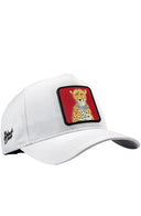 Gorra Blanco Béisbol con Parche leopardo