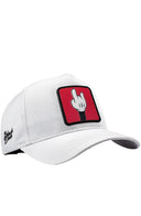 Gorra Blanco Béisbol con Parche dedo