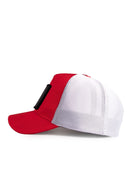 Gorra Rojo - Blanco Hip Hop Premium con Parche Normal is Boring Logolu