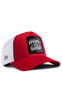 Gorra Rojo - Blanco Hip Hop Premium con Parche Normal is Boring Logolu