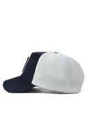 Gorra Azul Marino -Blanco Hip Hop Premium con Parche I Need Money for Porshe