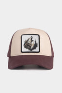 Gorra Café Beige Béisbol con Parche lobo