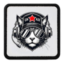 Parche Gato Hiphop Dj Negro para Gorras BlackBork - Amazon ready